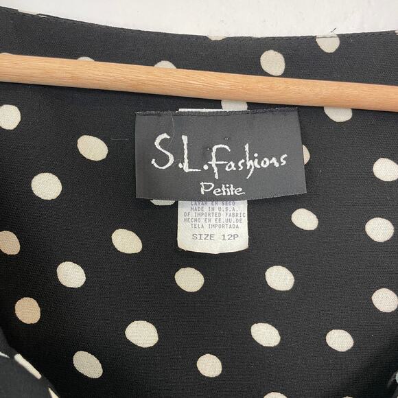 Vintage 90s – Boat Neck Polka Dot Midi Dress - Picture 7 of 8